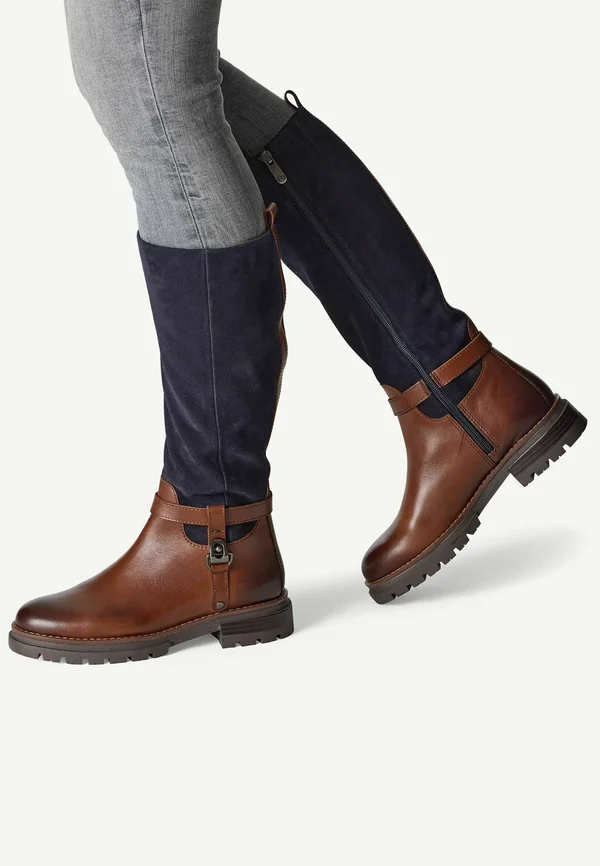 Platform boots - chestnut navy