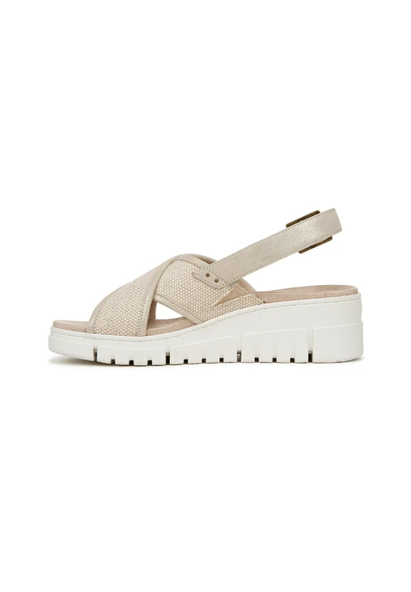 Platform sandals - beige canvas