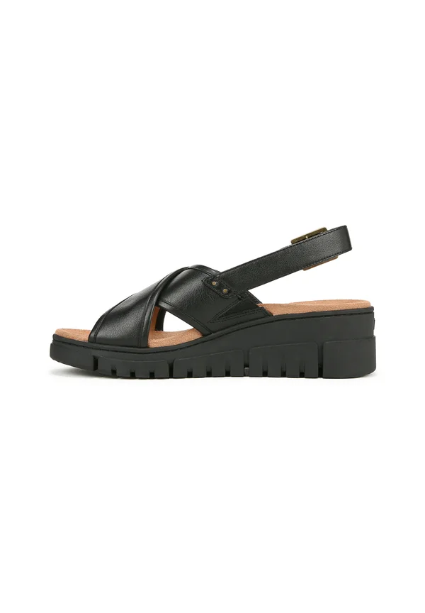 Platform sandals - black leather