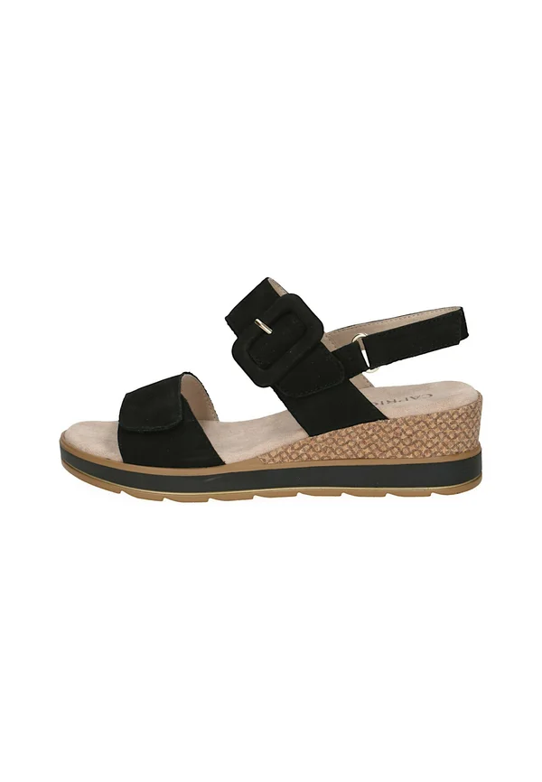 Platform sandals - black nubuc