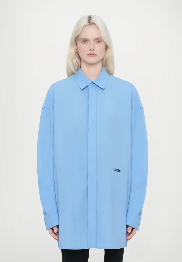 PLEASE STEAM OVERSIZED SHIRT - Button-down blouse - light blue