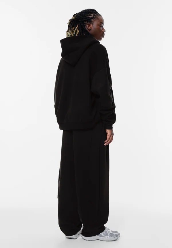 PLEATED - Zip-up sweatshirt - black