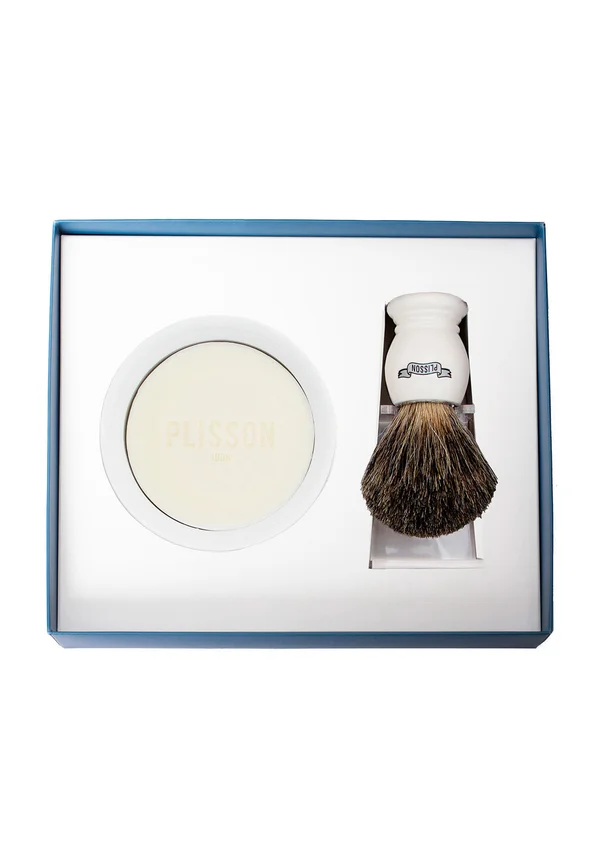 PLISSON RASIERSET ESSENTIEL 3-PIECE SET PURE BADGER RUSSIAN GREY - Shaving