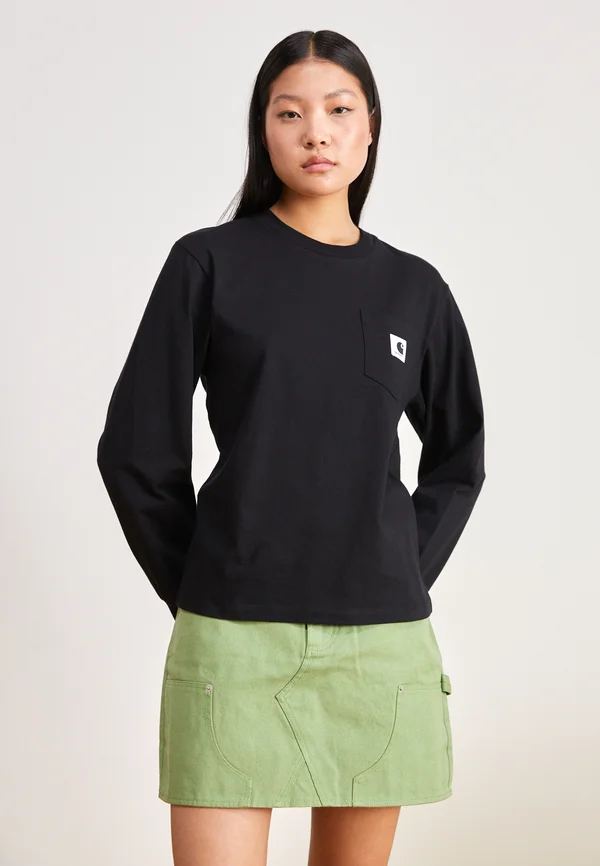 POCKET - Long sleeved top - black