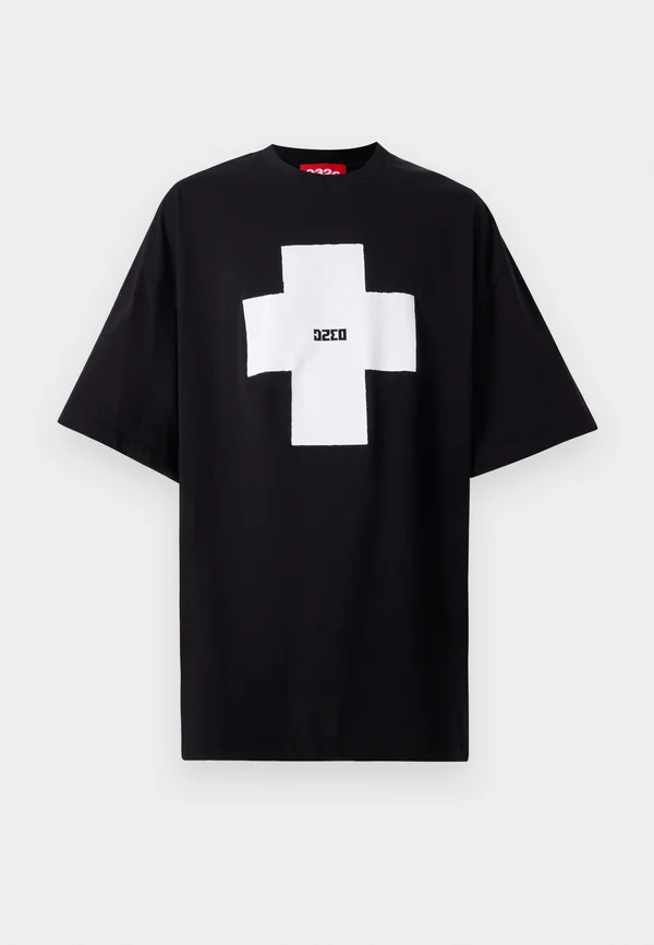 POINT OVERSIZED UNISEX - Print T-shirt - washed black