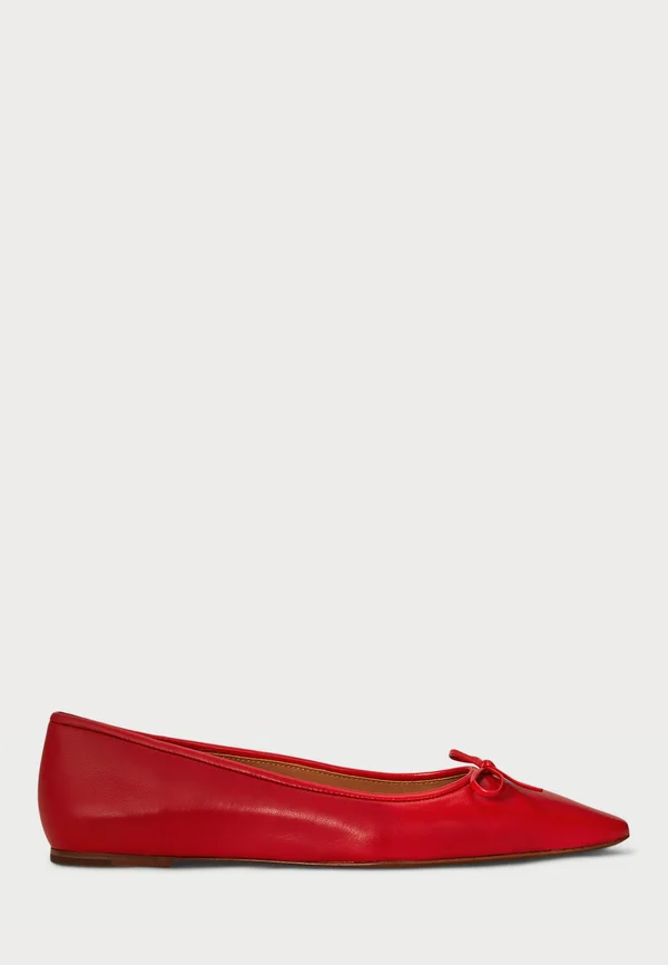 POINTED LEATHER BALLET FLAT - Ballet pumps - ruby