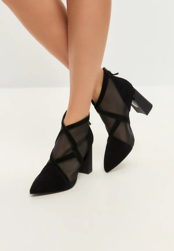 POINTED TOE - High heeled ankle boots - black