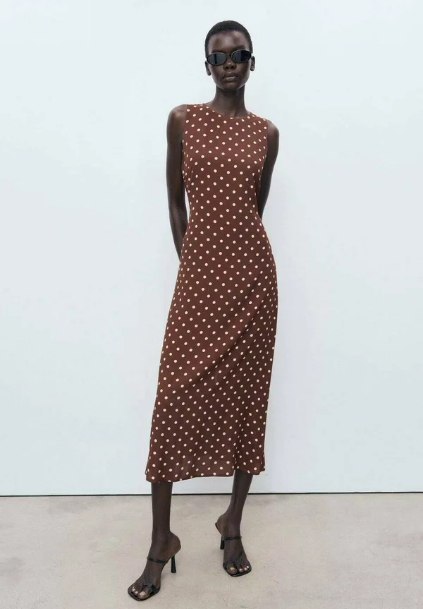 POLKA DOT MIDI - Day dress - brown