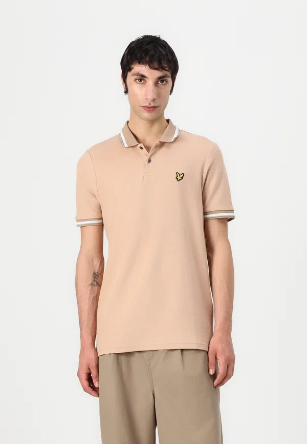 Polo shirt - deep tan/white/oyster