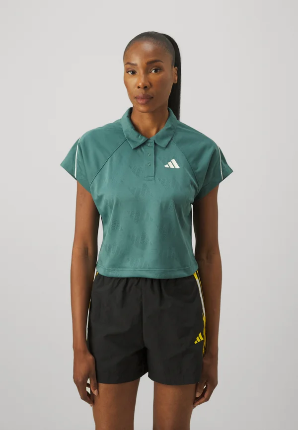 Polo shirt - preloved teal/off white