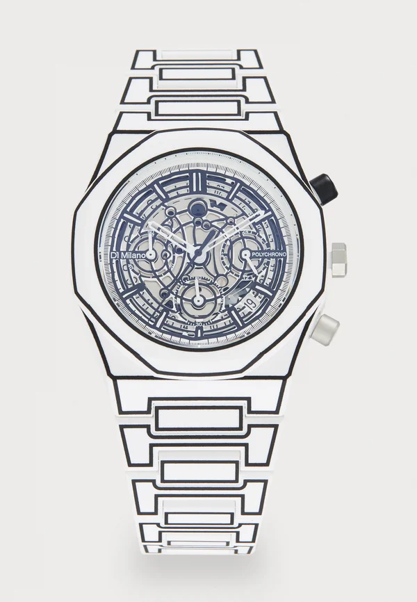 POLYCHRONO WHITE SKETCH UNISEX - Chronograph watch - white