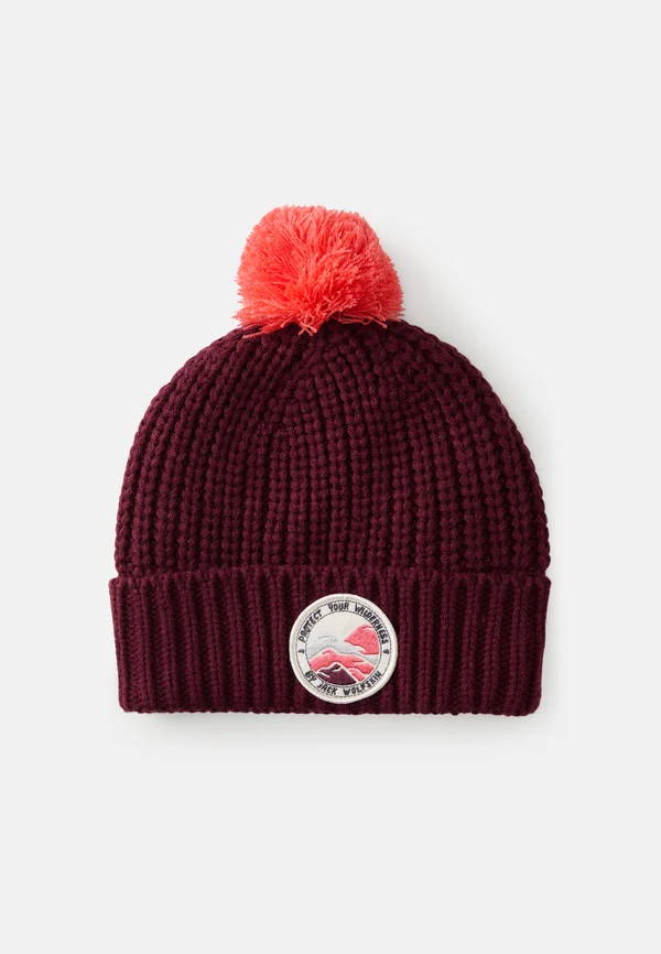 POMPOM BADGE BEANIE UNISEX - Beanie - amaranth