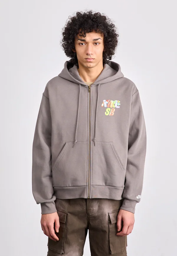 POOL - Zip-up sweatshirt - cave stone