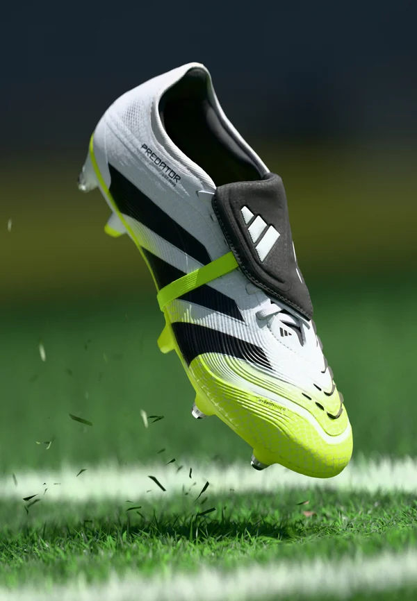 PREDATOR PRO FOLD-OVER TONGUE SOFT GROUND FOOTBALL BOOTS - Soft-ground football boots - footwear white/core black/lucid lemon