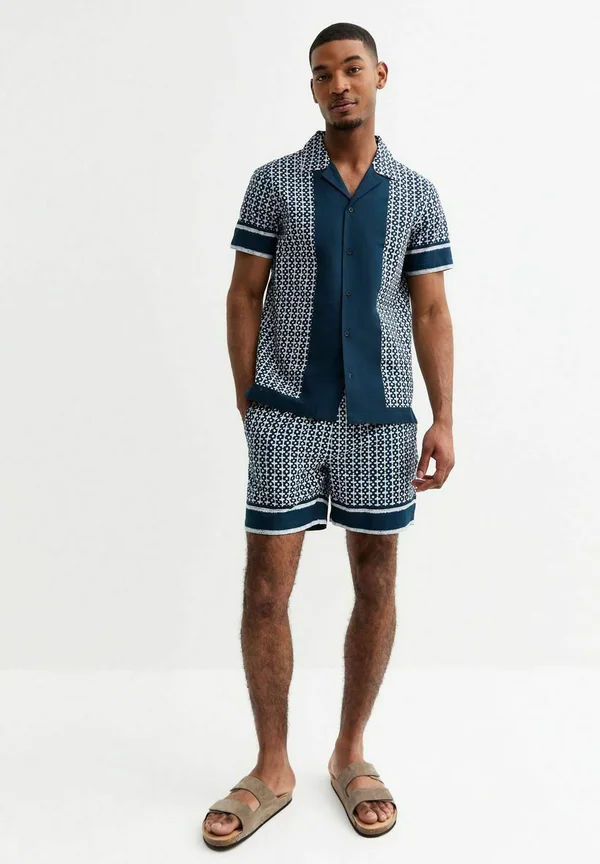 PRINT COLLARED - Shirt - blue pattern