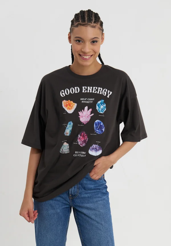 Print T-shirt - anthracite