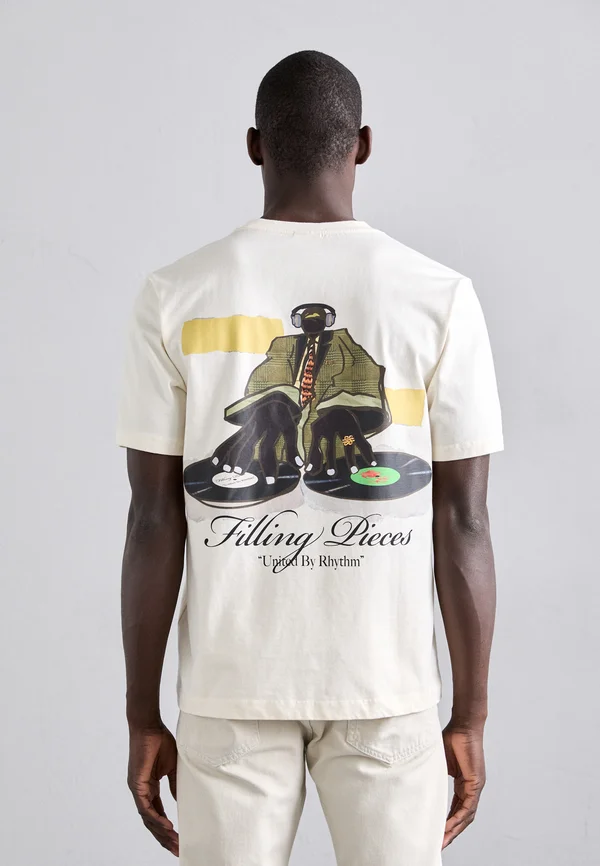 Print T-shirt - antique white
