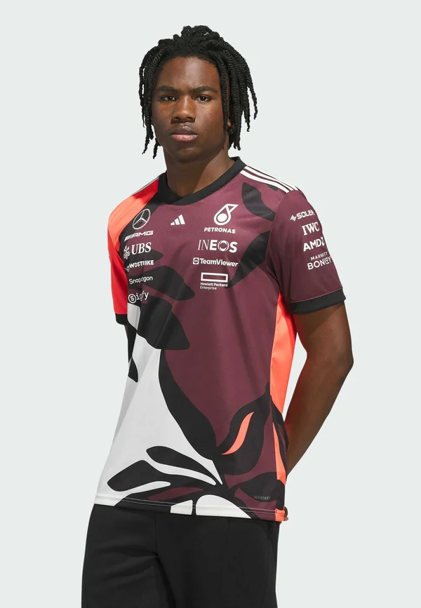 Print T-shirt - aurora ruby   turbo   off white