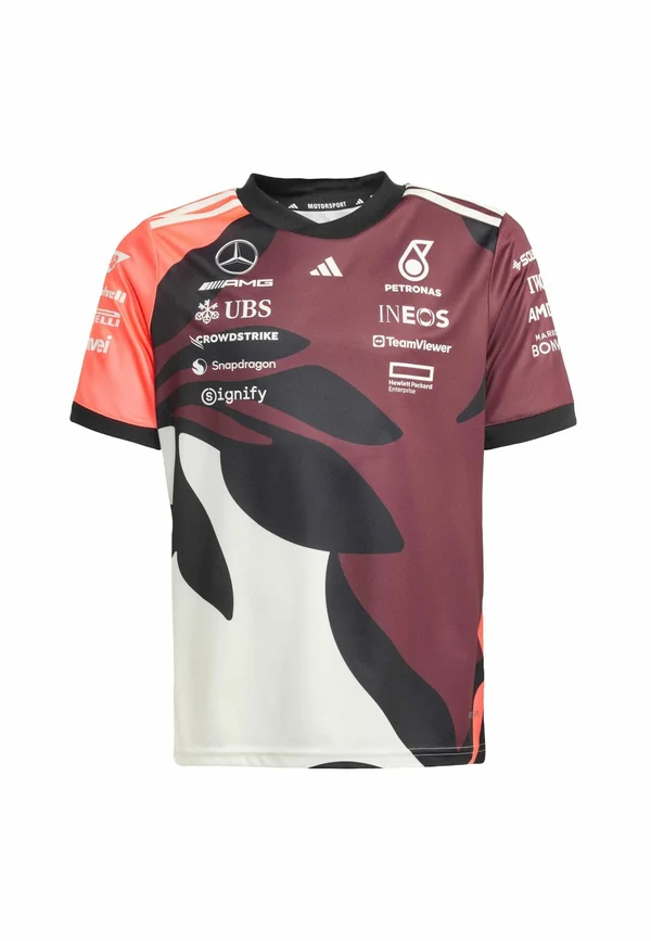 Print T-shirt - aurora ruby   turbo   off white