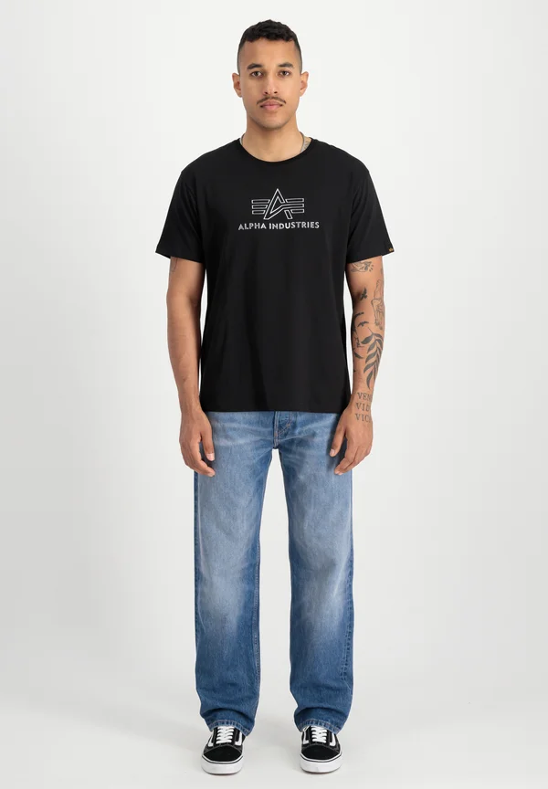 Print T-shirt - black chrome