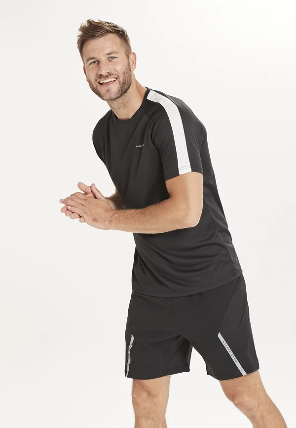 Print T-shirt -  black