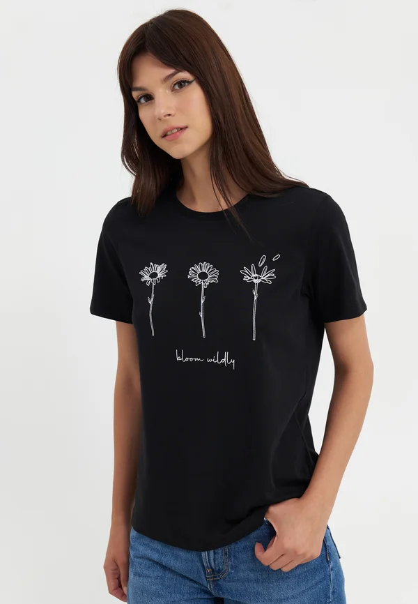 Print T-shirt - black