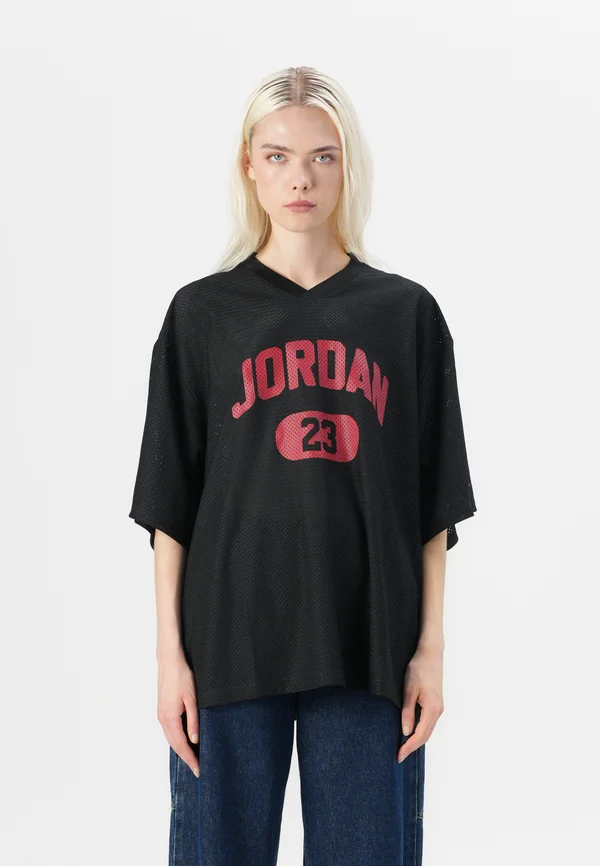 Print T-shirt - black/gym red
