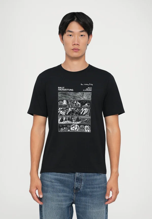 Print T-shirt - black/white