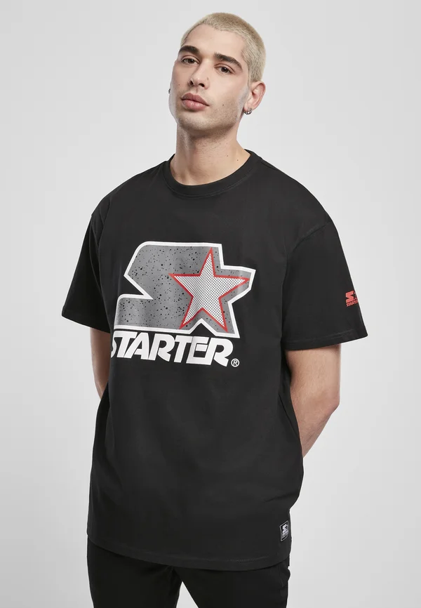 Print T-shirt - blk/gry