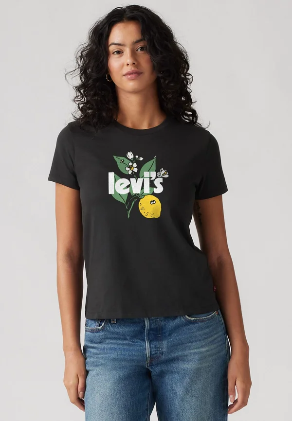 Print T-shirt - caviar