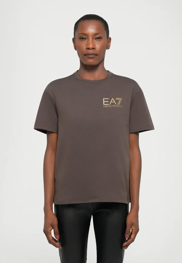 Print T-shirt - chocolate brown