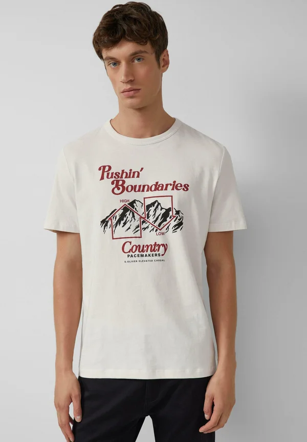 Print T-shirt - creme