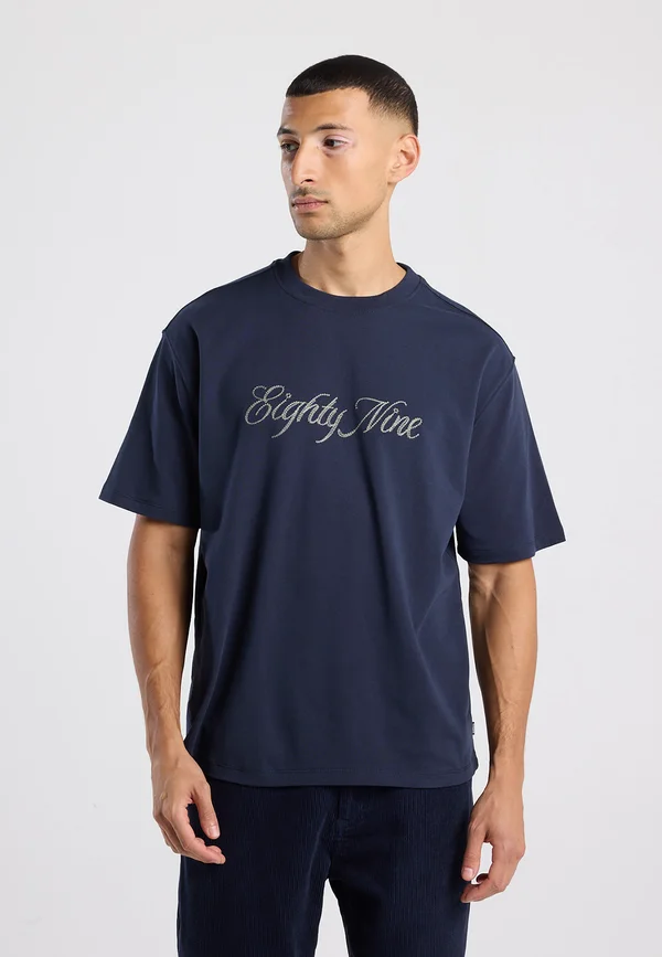 Print T-shirt - dark blue