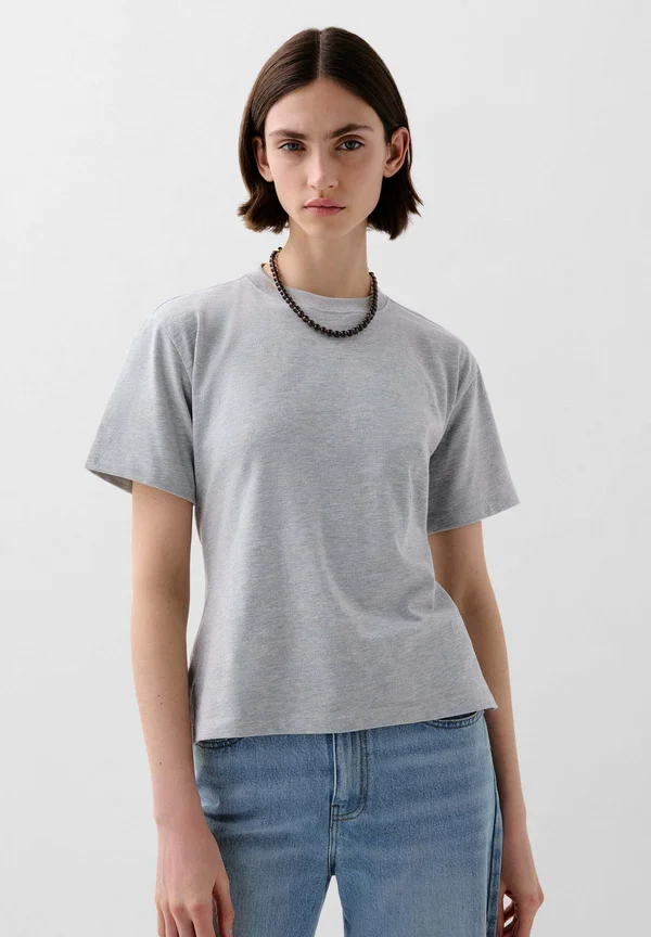 Print T-shirt - grey melange
