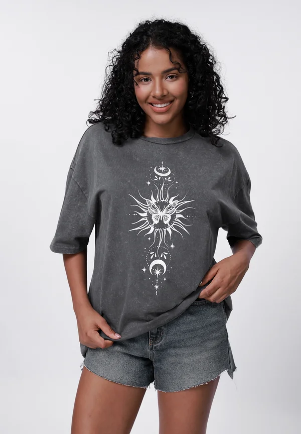 Print T-shirt - grey