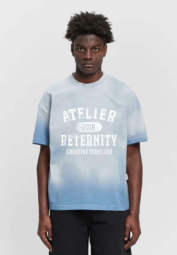 Print T-shirt - heavy bleached blue