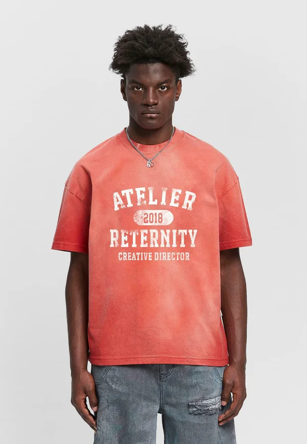 Print T-shirt - heavy bleached red