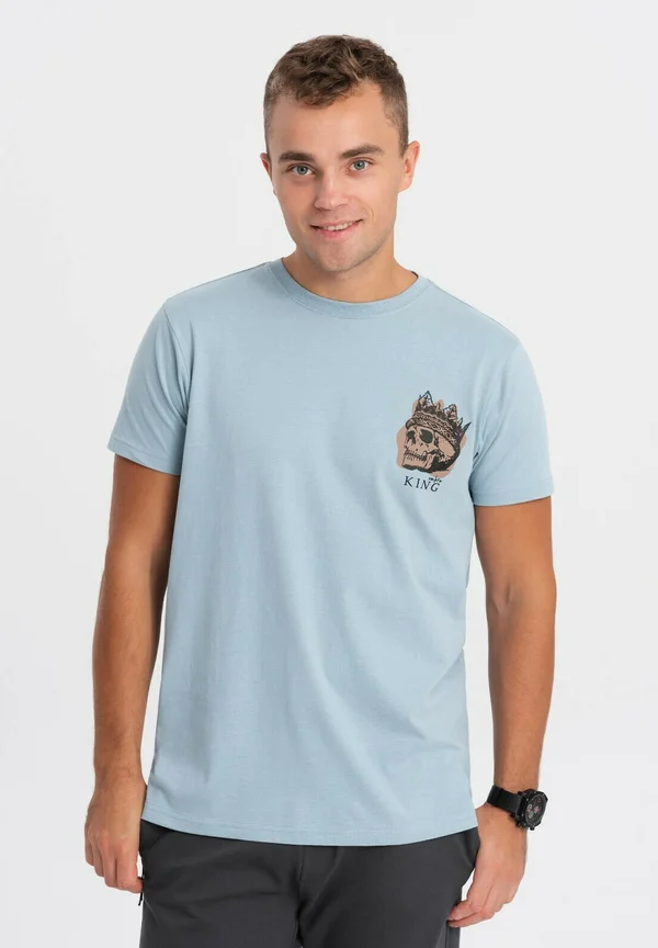 Print T-shirt - light blue