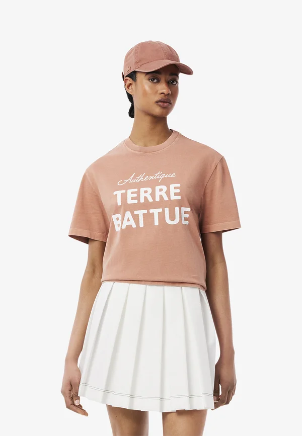 Print T-shirt - marron clair