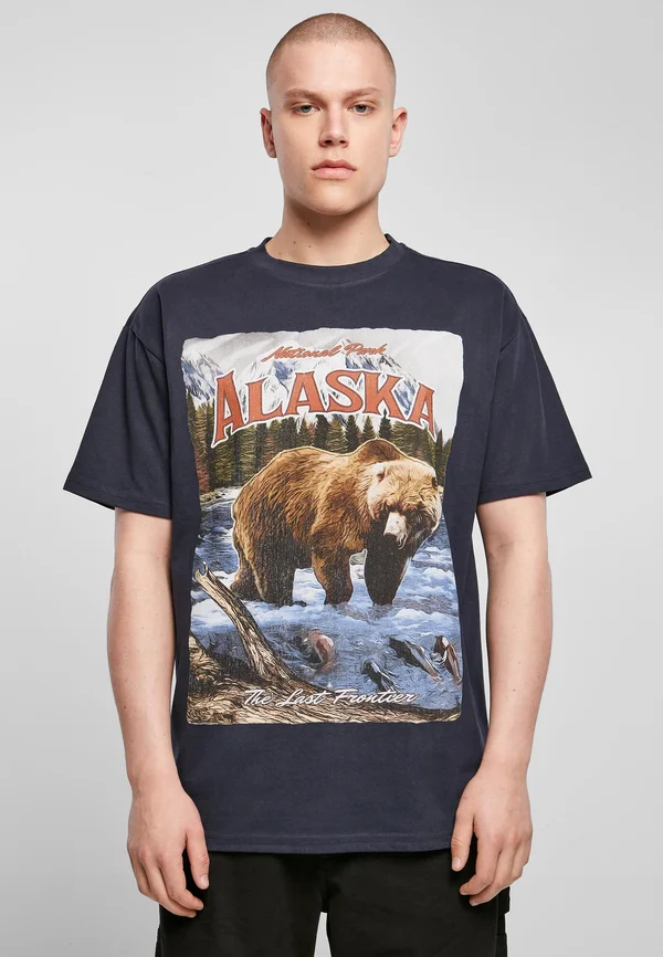 Print T-shirt - navy