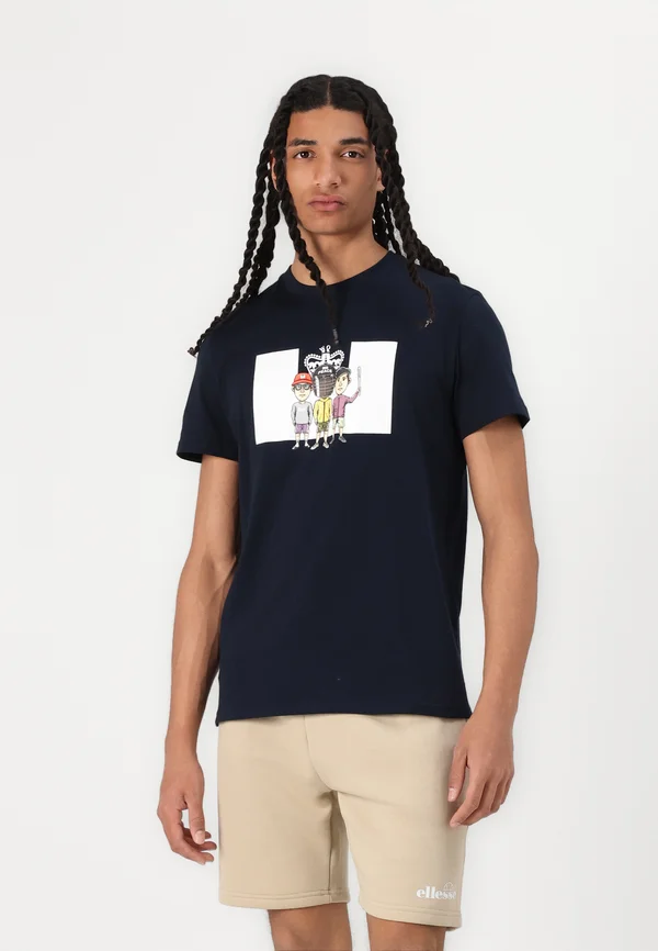 Print T-shirt - navy