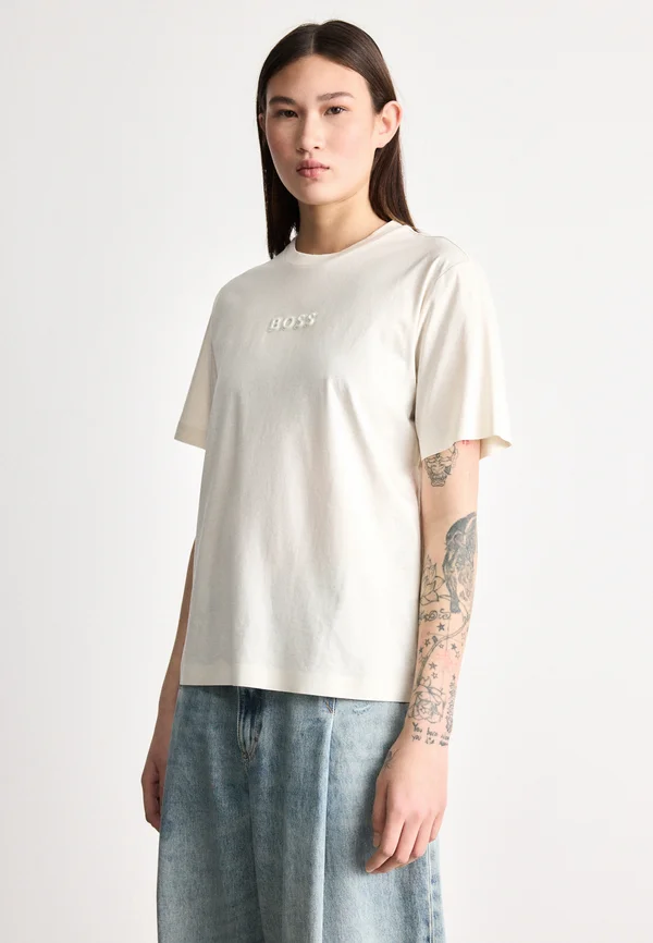 Print T-shirt - open white