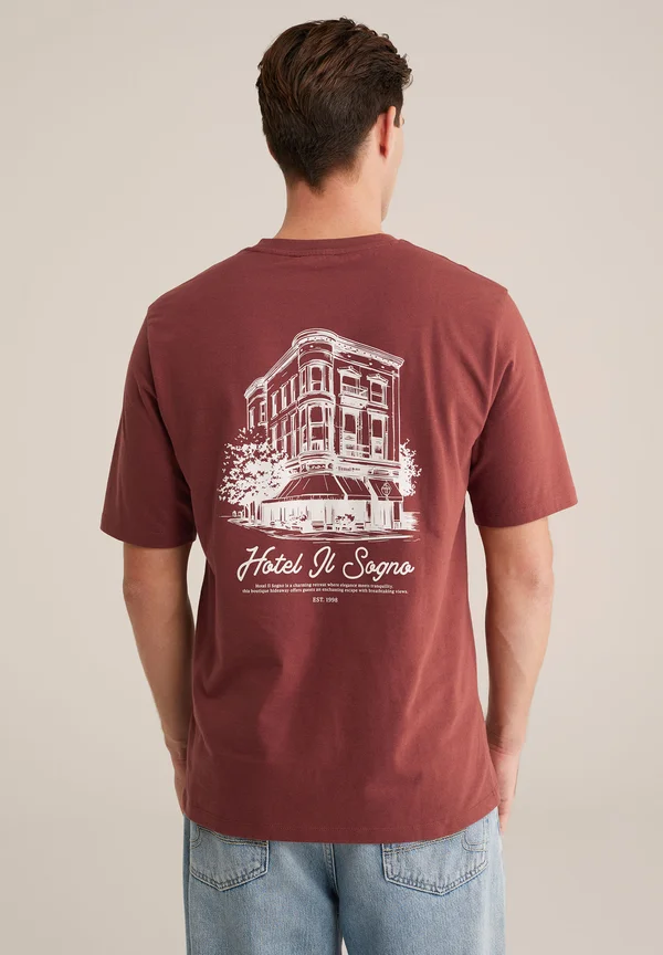 Print T-shirt - rust brown