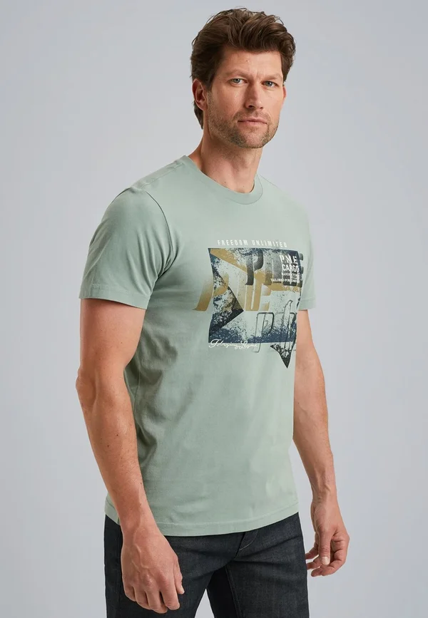 Print T-shirt - silver blue