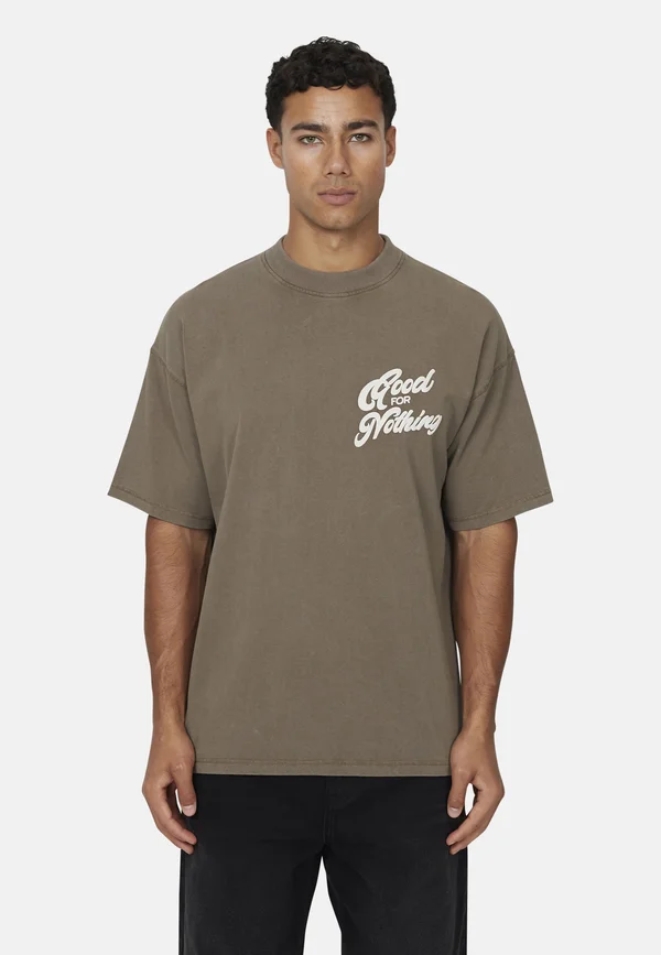 Print T-shirt - taupe