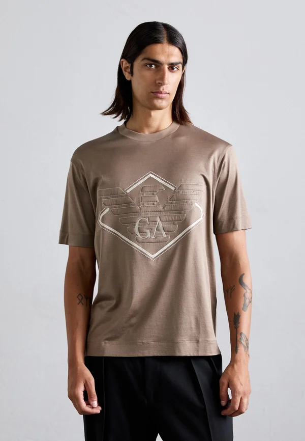 Print T-shirt - walnut