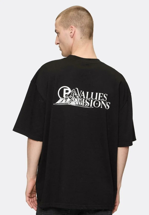 Print T-shirt - washed black