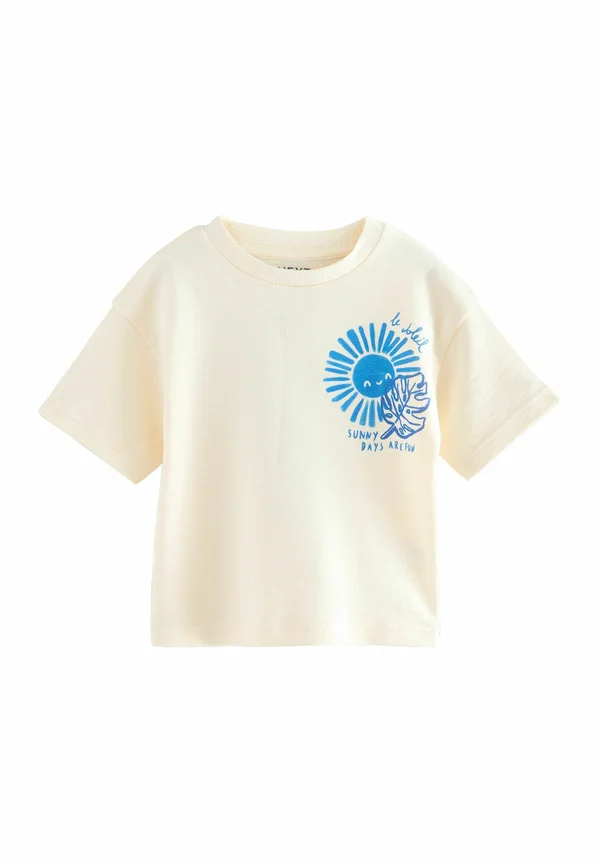 Print T-shirt - white blue