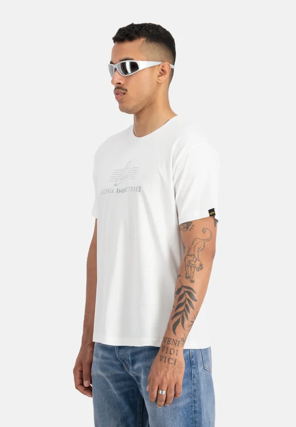 Print T-shirt - white   chrome