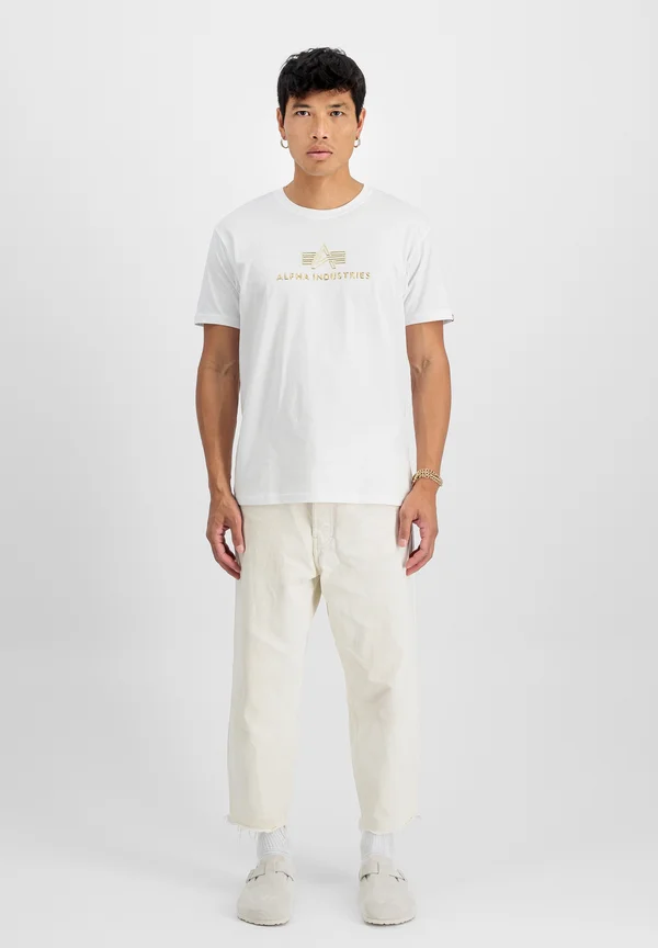 Print T-shirt - white gold